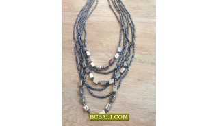 Women Beaded Necklaces Multi Strand