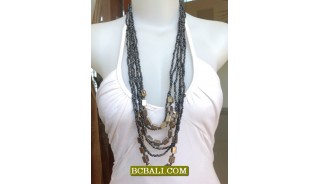 Women Beaded Necklaces Multi Strand