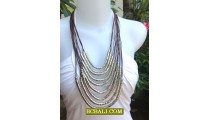Women Fashion Rope Necklaces Multi String Steels
