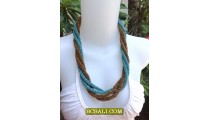 Wrap-Seeds Four Beaded Necklace Two Color