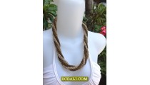 Wrap Seeds Four Beading Necklace Short Two Color