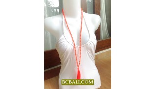 Glass Beads Tassel Necklaces Fashion