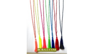 Beads Stones Seeds Tassel Necklace Pendants