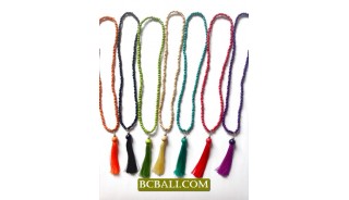 Beading Wooden Tassel Necklaces Pendants