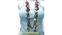 Bali Layered Necklace Wood mix Shells 