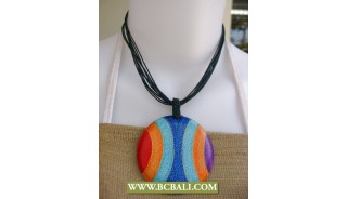 Bcbali Rainbow Wooden Necklace Painted