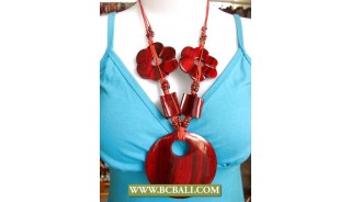 Handmade Wooden Pendant Necklace Chain Flower