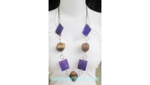 Wooden Beads Long Necklace shells