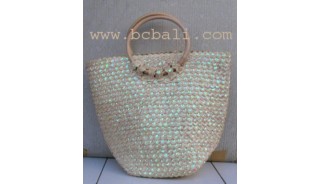 Beach Bags Straw With Beads