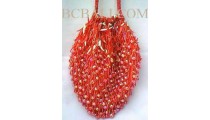 Handbags Full Beads Reds