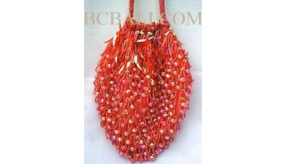Handbags Full Beads Reds