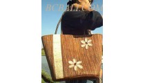 Beach Straw Handbags Flower