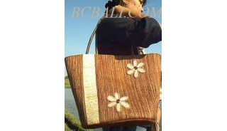 Beach Straw Handbags Flower