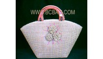 Sisal Handbags Fashion Flower