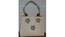 Straw Handbags With Sea Shell