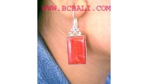 Silver Earring with Red Coral