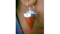 Red Coral Silver 925 Earrings