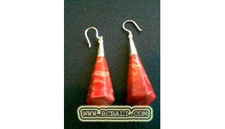 Red Coral Silver 925 Earrings