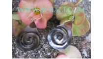 Seashell Carving Earrings Silver