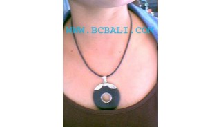 Black Stone Silver Necklaces