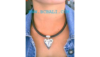 Fashion Rubber Jewelry Necklaces Silver