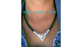 Rubber Silver Necklaces