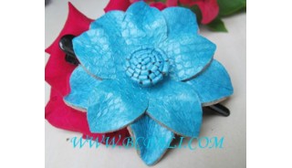 Blue Color Leather Hair Pins