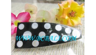 Polkadot Resin Shell Hair Barrettes