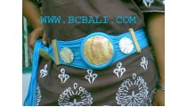 Belt With Hand Carved Pieces Of Mother Of Pearl.