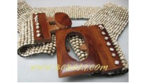 Natural Beads Buckle Belt