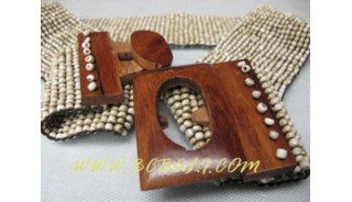 Natural Beads Buckle Belt