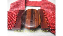 Wooden Buckles Beads Belt