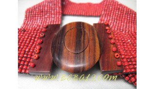 Wooden Buckles Beads Belt