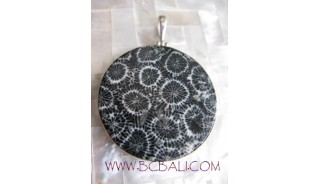 Black Coral Silver Pendant