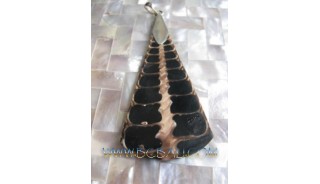 Black Sea Shell  Silver Pendant