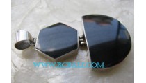 Black Shell Silver Pendant