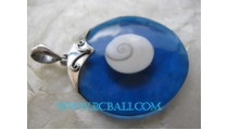 Blue Shiva Resin Shell Pendant