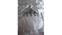 Carved Pendant Shell Silver