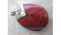 Coral Red Pendant Silver
