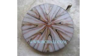 Natural Resin Shell Pendant Silver