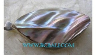 Natural Shell Pendant Silver