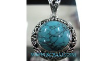 Natural Turquoise Pendant Silver