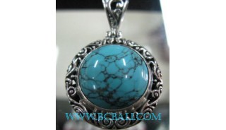 Natural Turquoise Pendant Silver