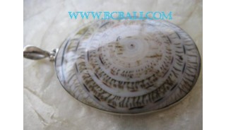 Oval Shell Pendant Silver