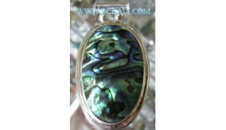 Paua Sea Shell Silver Pendant