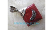 Pendants Red Coral Silver