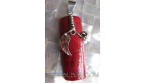 Red Coral Pendant Silver