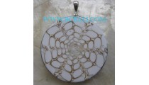 Resin With Shell Silver Pendant