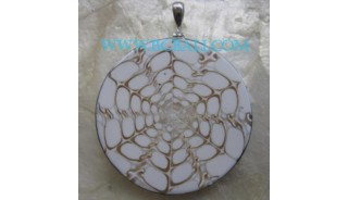Resin With Shell Silver Pendant