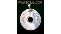 Round Pendant With Cut Out Hole In Seashell